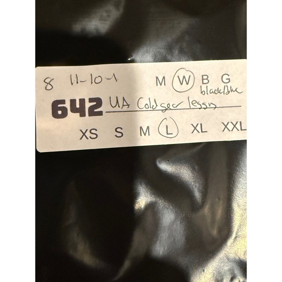 Under Armour ColdGear Womens Large Black Blue Fitted Compression Leggings - Picture 11 of 11